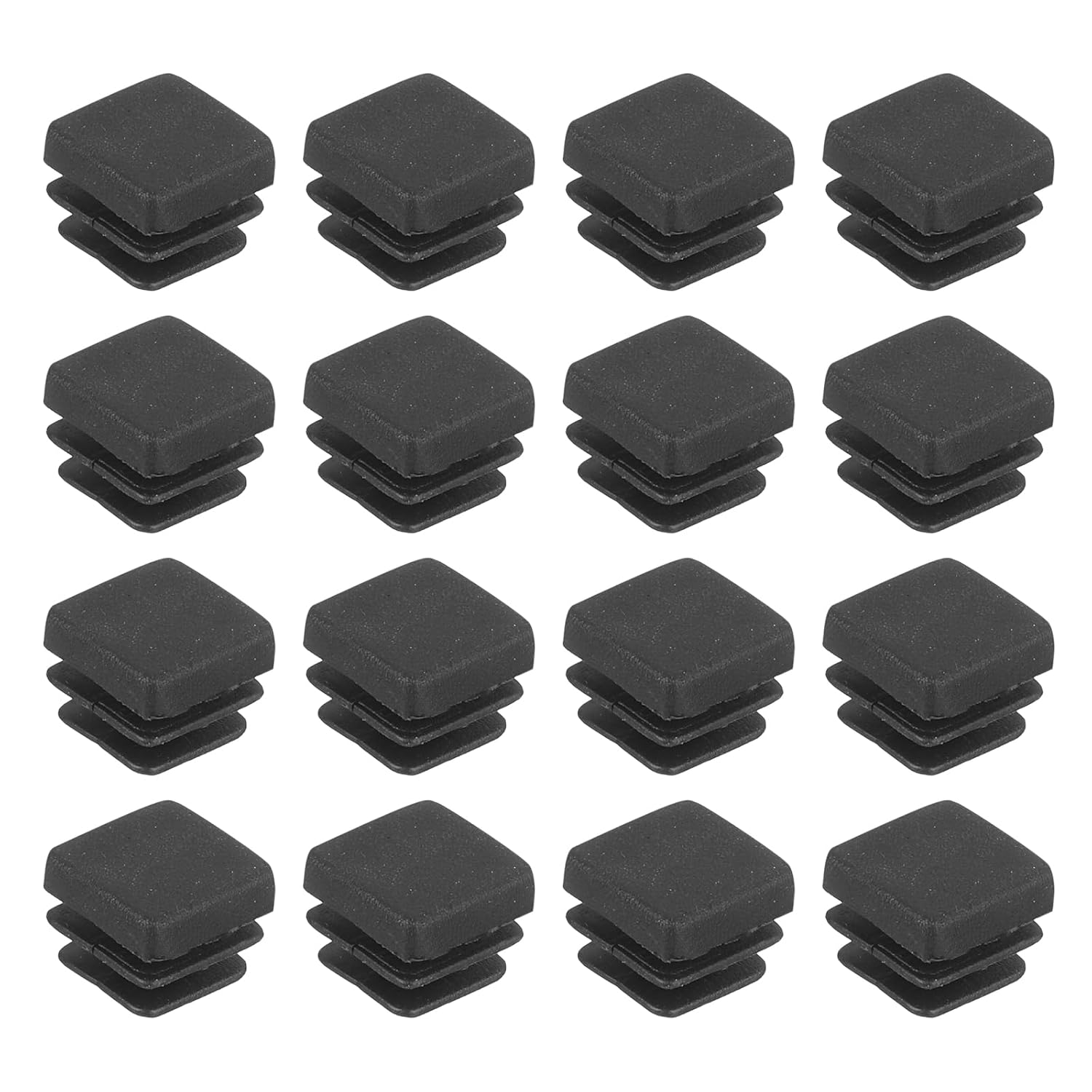 uxcell 56Pcs Square Plastic Plug Insert, 0.39" x 0.39" Black Plastic Plugs End Cap Tube Cover for 9mm Inner Size Metal Pipe Post Furniture Chair Legs