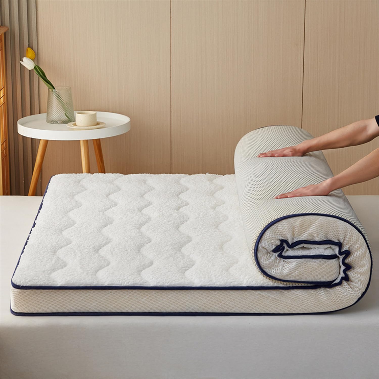ZLZNX Futon Mattress Comfortable Folding Guest Easy Soft Replacement Pad Non Slip Bottom,3,180x200cmx 9cm