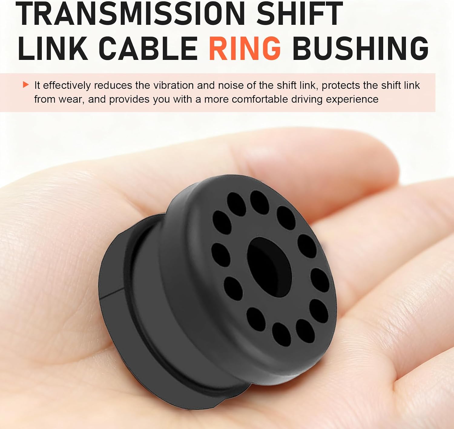 2 PCS Car Transfer Case Shifter Linkage Bushings, Shock Absorption Cushioning Linkage Collar Bushing and E-clip, OEM# 68078974AA 68078975AA, Compatible with Dodge Ram 1500 2500 3500 (Black)