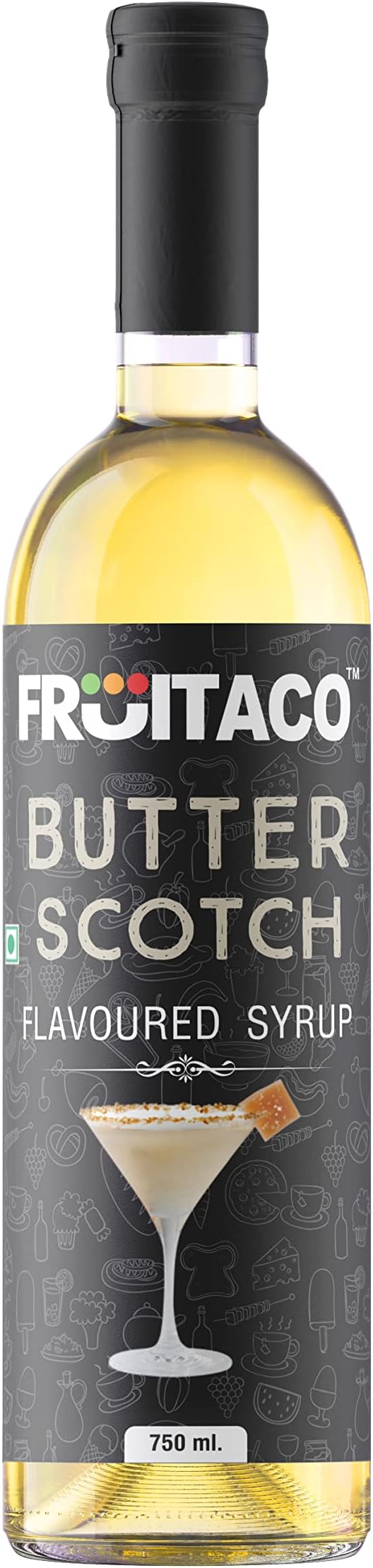 Fruitaco Butterscotch Syrup: Perfect Mixer For Enhancing Mocktails & Cocktails, Drinks, And Mojitos At Parties, Conveniently Packaged In A 750Ml Bottle For All Your Mixing Needs