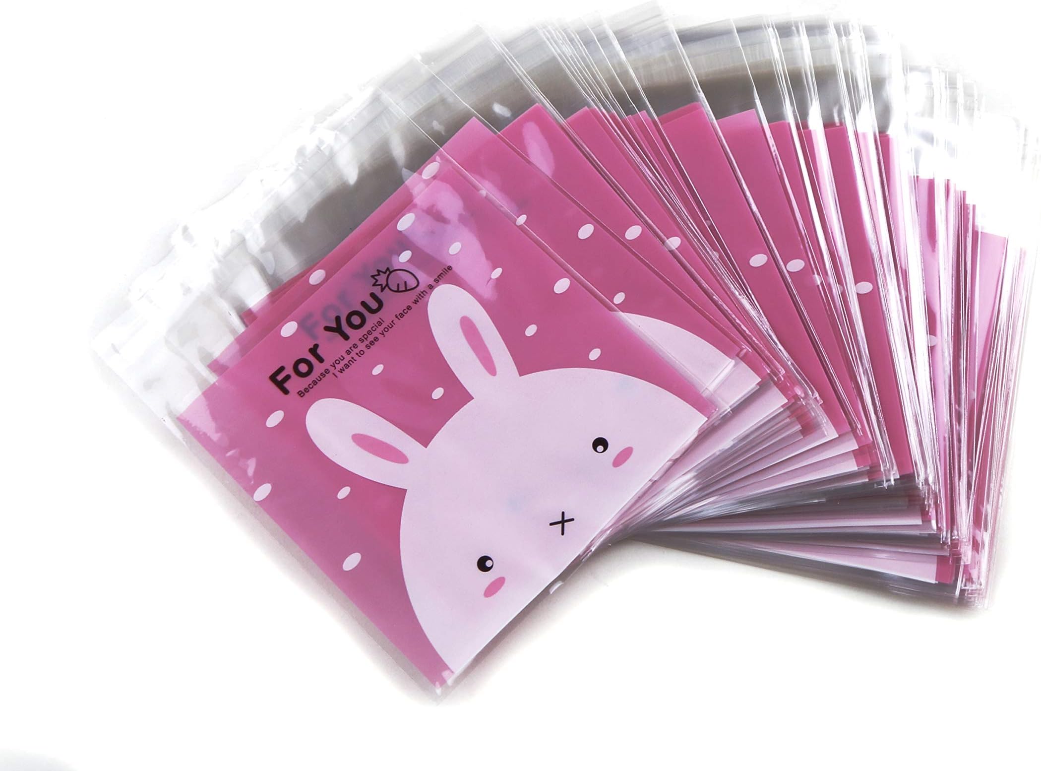 Electomania Plastic Packaging Bag , Pink, 1 x pack candy bags ( 100 pcs )