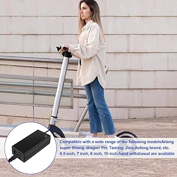 Hoverboard Ladekabel für E-Scooter, 42V 2A Ladegerät Ladekabel mit 6