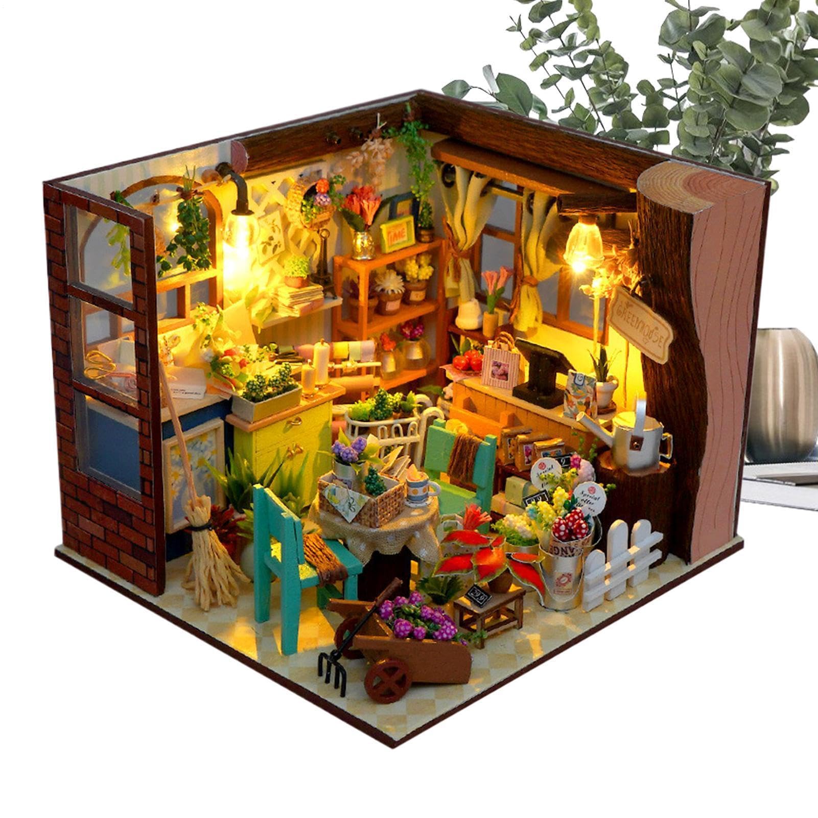 Kit fai da te per una casa in miniatura Giocattolo Di Costruzione | Mini Kit Casa per Libreria Soggiorno Abitazione Appartamento Dormitorio Scrivania Decorazione