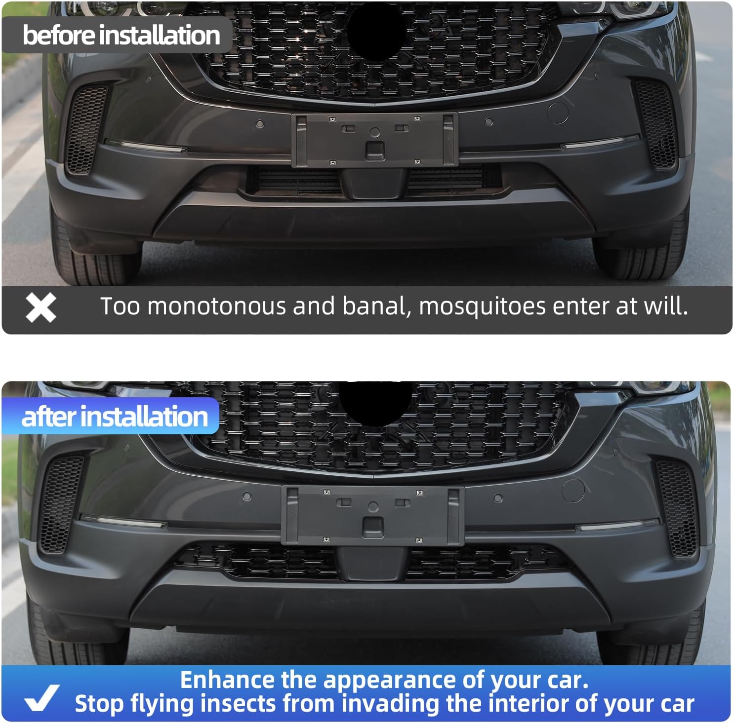 Compatible with Mazda CX5 accessories Front Grill Mesh Inserts Trims Front Grille Guard for Mazda CX-5（2022-2025）Car Exterior Accessories ABS Material(2PCS)