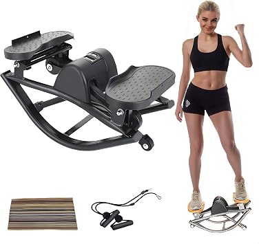 Generation Rock Stepper Side-to-Side Machine for Home Workout | Low-Impact Cardio, Fat Burning & Glute Toning | 15-Minute Fast Workout with Digital Display, Anti-Slip Mat & Quiet Motion