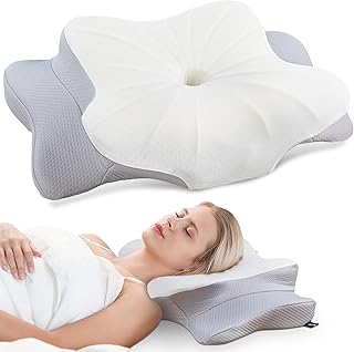 Cervical Neck Pillow for Neck Pain Relief – Memory Foam Cervical Pillow, Orthopedic Contour Neck Support Pillow, Cooling Side Sleeper Pillow for Back & Stomach Sleepers