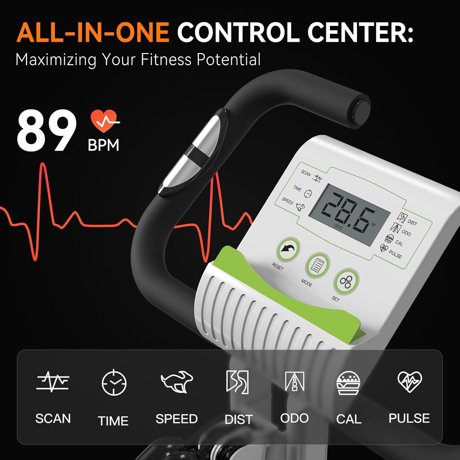 Foldable Exercise Bike for Small Apartments, Stationary Bikes for Home, Indoor Portable Cycling Bike with 16-Level Magnetic Resistance, 260LBS Capacity, 5.5 LBS Flywheel, Designed for Small Space Workout 816