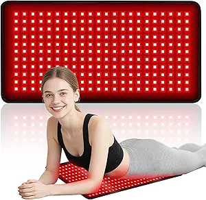 Red Light Therapy Pad for Body, 242 LEDs, 24x12 inches, Dual Wavelength 660nm & 850nm, 4 Modes, 33W High Power