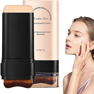 Contour Stick, Naturlig Foundation Face Stick Med Borste | Hydrating Light Finish Foundation för kinesiska nyåret, alla hjärtans dag, dejting