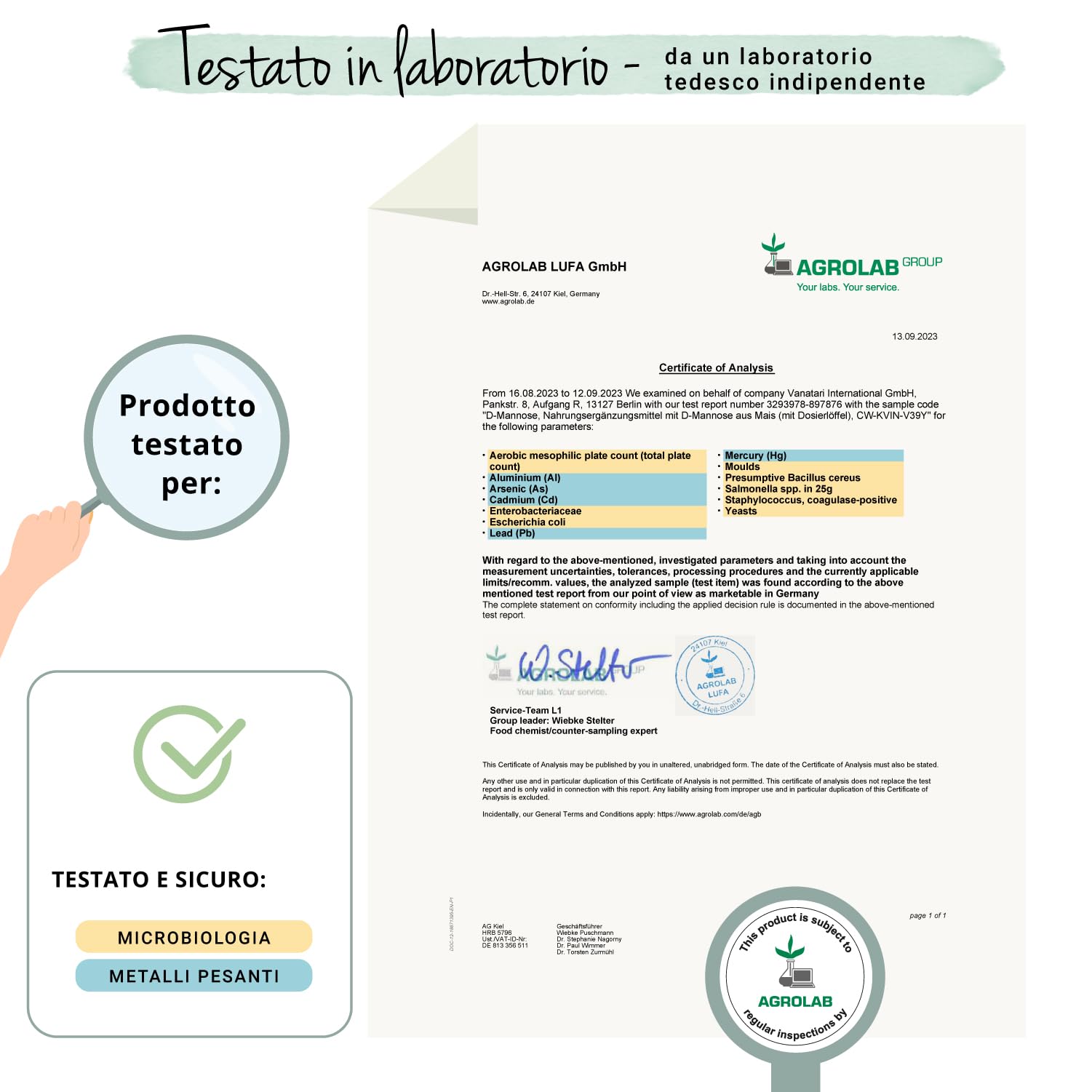 D-MANNOSIO PURO in Polvere Vegavero® | 250 g | 100% NATURALE da Mais | Senza Additivi e Testato in Laboratorio | Cistite e Benessere delle Vie Urinarie | Con Misurino | Vegan