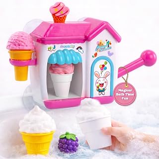 Ice Cream Bubbles Machine, Bath Toys for Toddlers | Foam Ice Cream Maker Play Set, Shower, Bathtub Water Toys, 3 Year Old Girl Birthday Gift