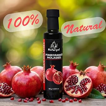 Pomegranate Molasses by Naturyol , 100% Natural Pomegranate Syrup, Mediterranean Pomegranate Concentrate for Salad Dressings, Ideal for Cooking and Muhammara, Marinades, Glazes, Cooking & Desserts,No Additives, No Added Sugar, 12 oz