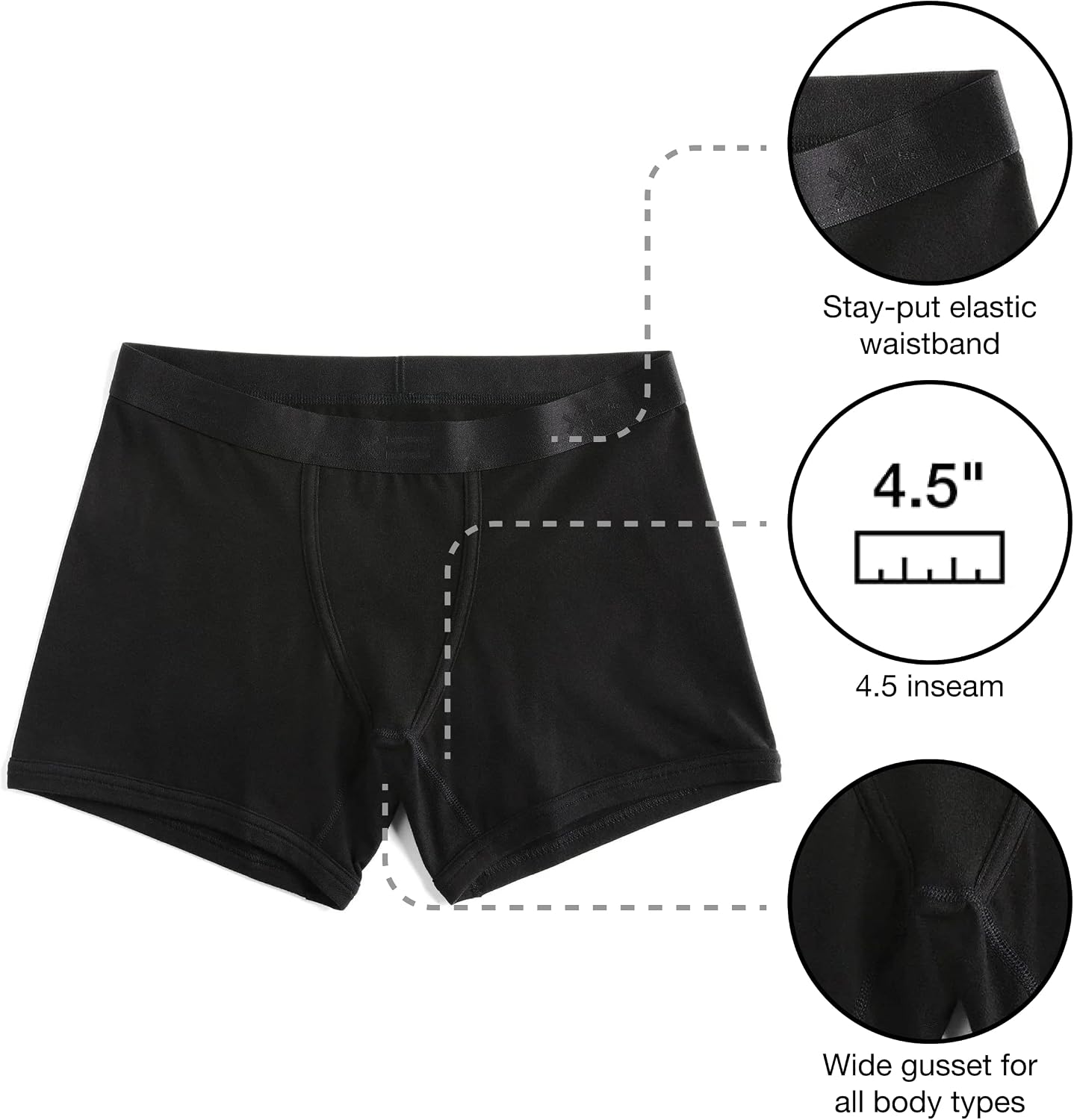 TomboyX Trunks Boxer Briefs Underwear For Women 4.5” Inseam Sustainable Soft Stretch Fabric Gender Neutral Boy Shorts Panties