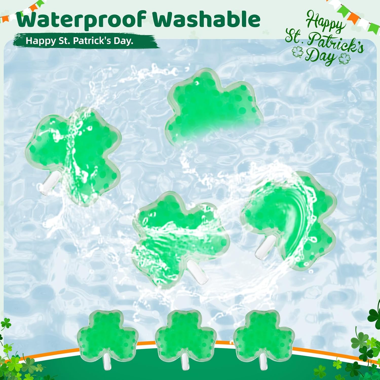 24 Pack St. Patrick's Day Stress Balls, Shamrock Squeeze Ball for Adult Lucky Clover Fidget Balls Toys Perfect for St. Patrick's Day Party Favors Decorations