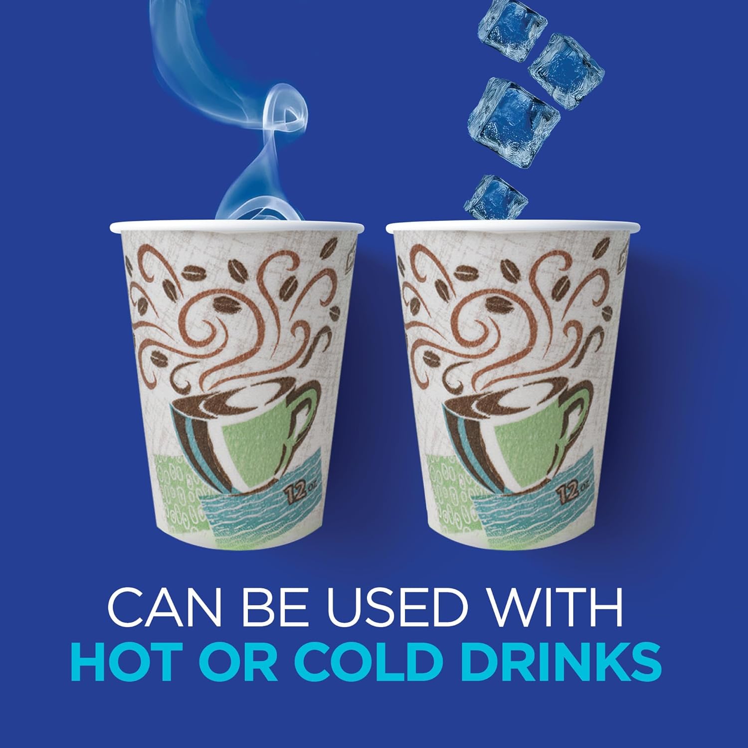 Dixie 5310DX Hot Cups, Paper, 10oz, Coffee Dreams Design (Case of 500)