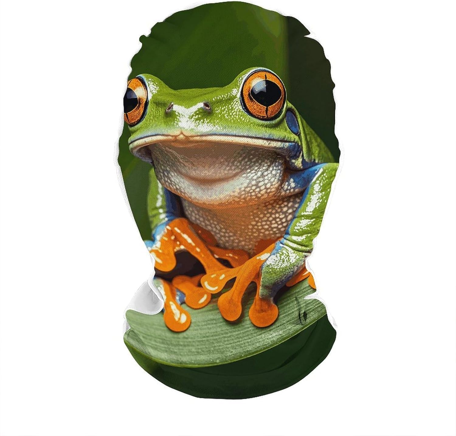 Peace Tree Frog Face Shielding Protection for Women, Funny Cooling Mask for Men, Breathable Full Head Mask for Outdoor, Full Face Cover for Cycling, Windproof Hood Cover White