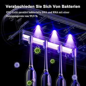 Maxspace UV Zahnbürsten-Sterilisator – Wandmontiert, Mit 4 Steckplätzen, Trockenfunktion & USB-Ladung