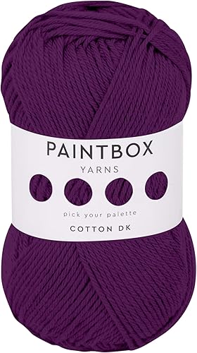 Miniatura 41 de Paintbox Yarns Hilo DK 100% Algodón 1.76oz (50g), 137 Yardas (125m) - Vino Tinto para Crochet, Tejer - Hilo Suave y Ligero de Doble Punto para Ropa