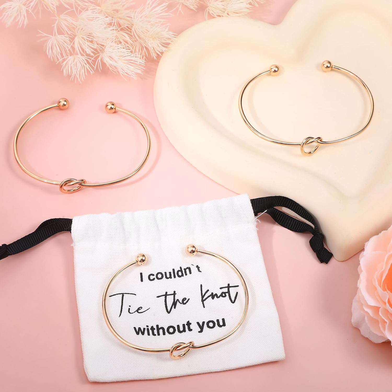 4 or 6 Pcs Bridesmaid Gifts Knot Bracelets for Women Wedding Party Favors