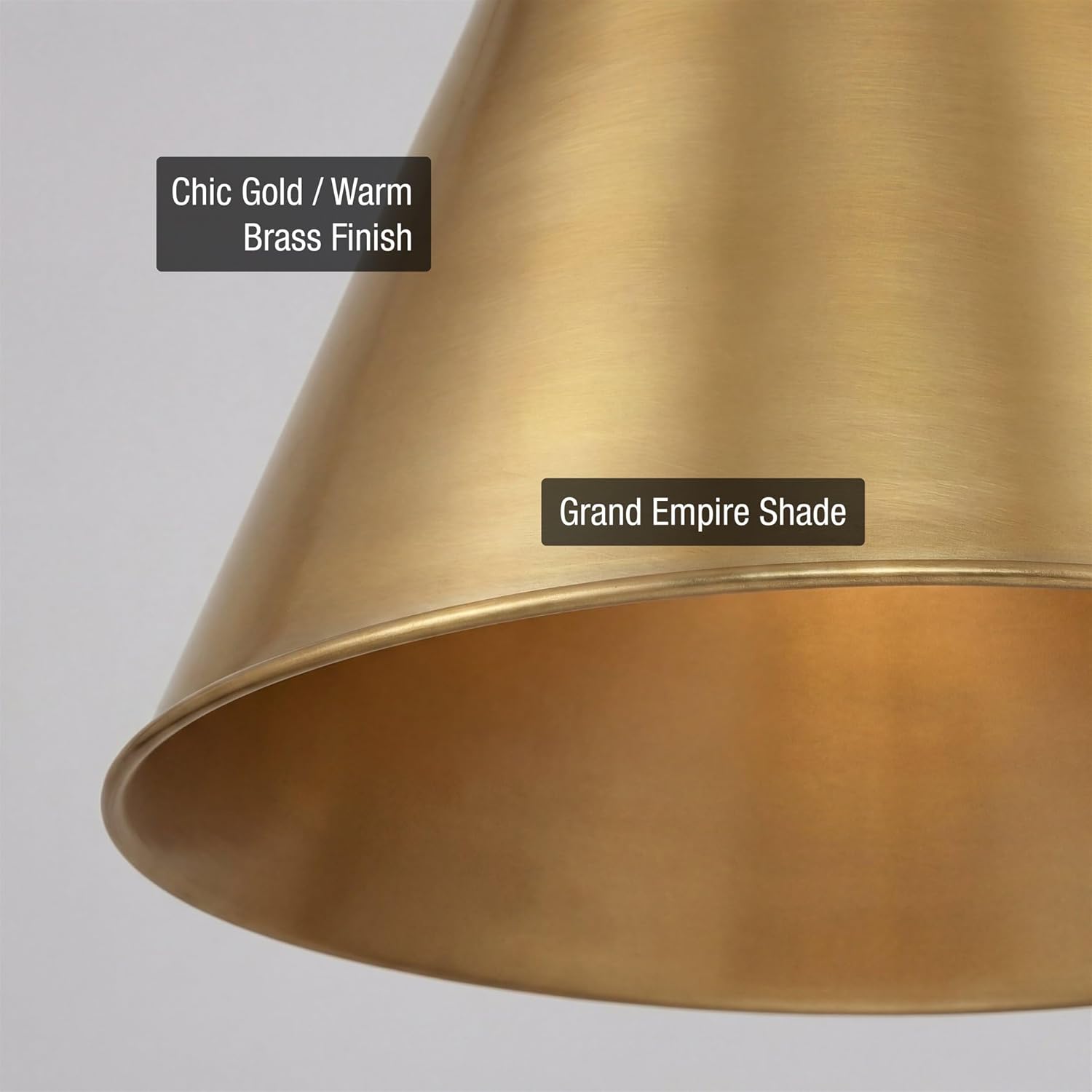 Kira Home Vida 12" Modern Gold Pendant Light with Tapered Metal Shade, Mid Century Metal Empire Gold Shade Hanging Lamp, Warm Brass Finish