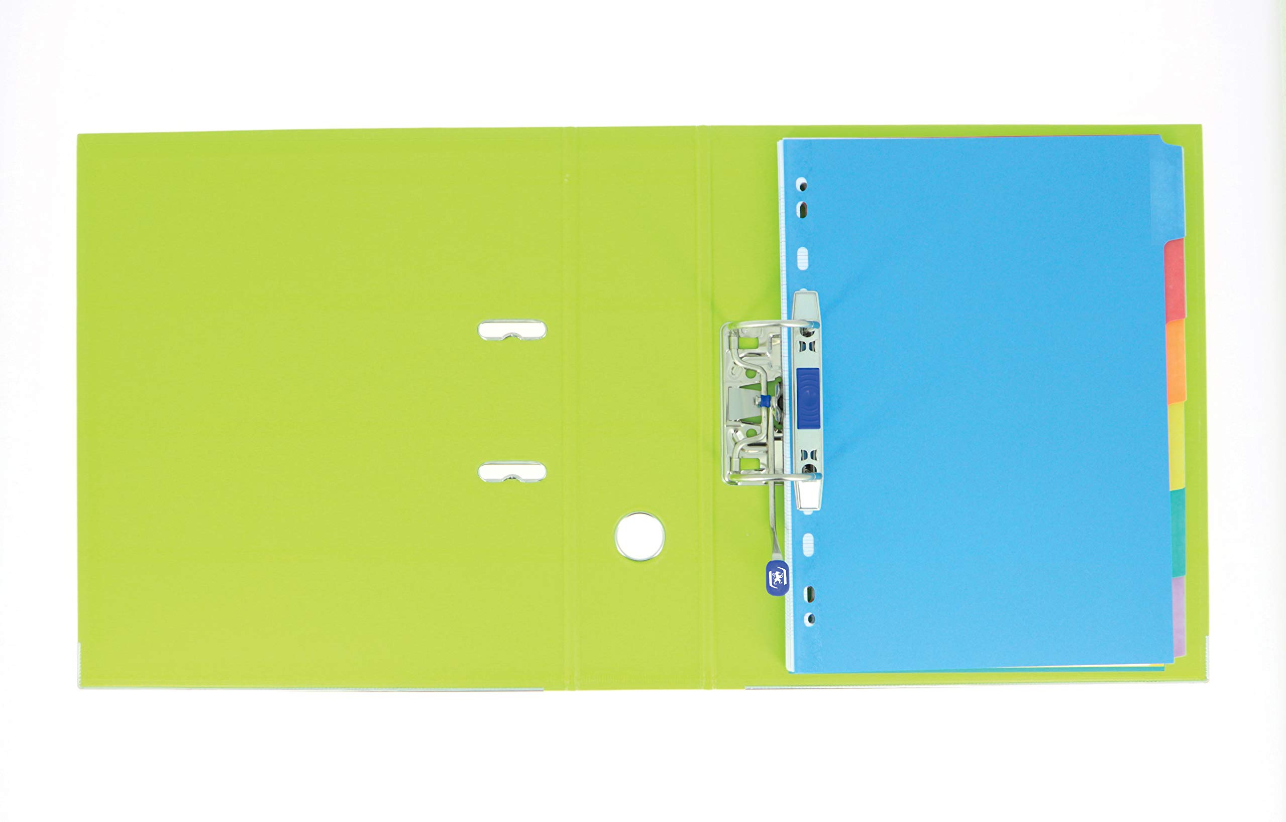 OXFORD Lot de 10 Classeurs à Levier Smart Pro+ A4XL Dos 80mm 2 Anneaux Couverture Polypro Rembordée Vert Clair