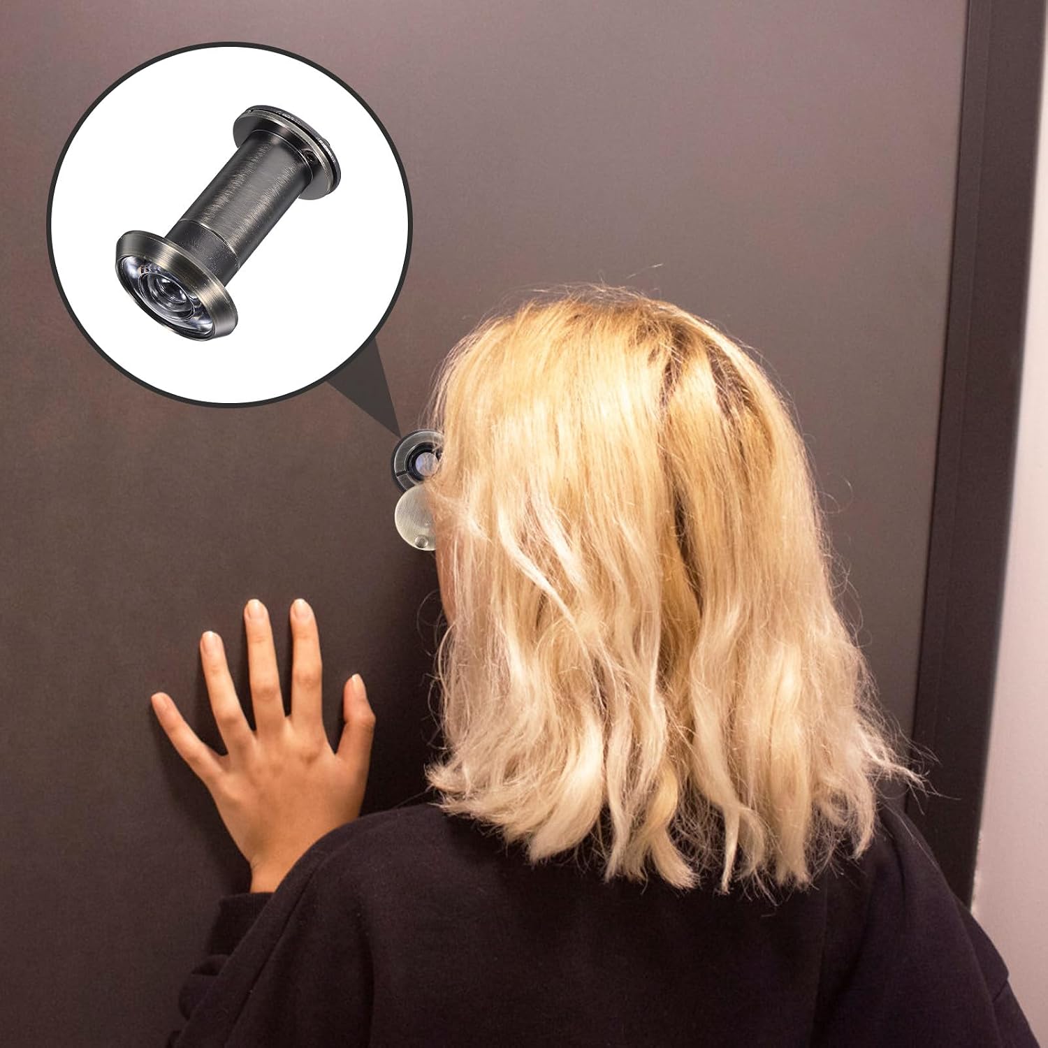 Wide-Angle Peephole Door Viewer with Privacy Cover - 220° Zinc Alloy Security Viewer with Cover for Houses, Apartments, and Commercial Facilities
