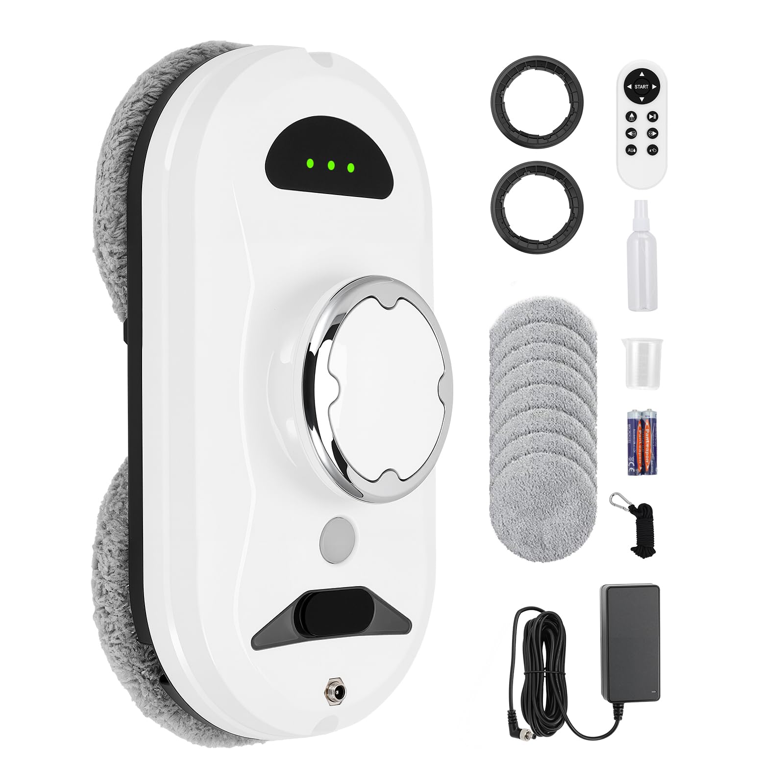 Robot lave-vitres,5600 Pa,lave-vitres automatique avec système de sécurité,navigation intelligente,télécommande,détection des bords,nettoyants pour vitres adaptés à toutes les surfaces lisses