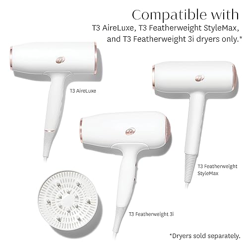 Miniatura 8 de T3 SoftTouch 3 Diffuser  Compatible with T3 AireLuxe, T3 Featherweight StyleMax & T3 Featherweight 3i Hair Dryers only  Volumize, Define Curls and