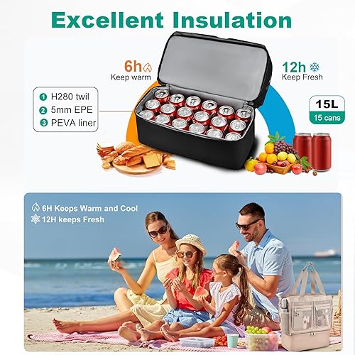 Miniatura 3 de Bolsas de playa para mujer, bolsa grande de playa, impermeable, de malla, para piscina, con hielera, para viajes, vacaciones, artículos esenciales