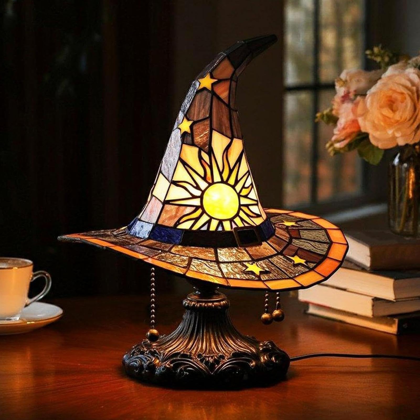 Lampa Wiedźmy Lampki Nocne Gotyckie z Żywicy Zasilane USB