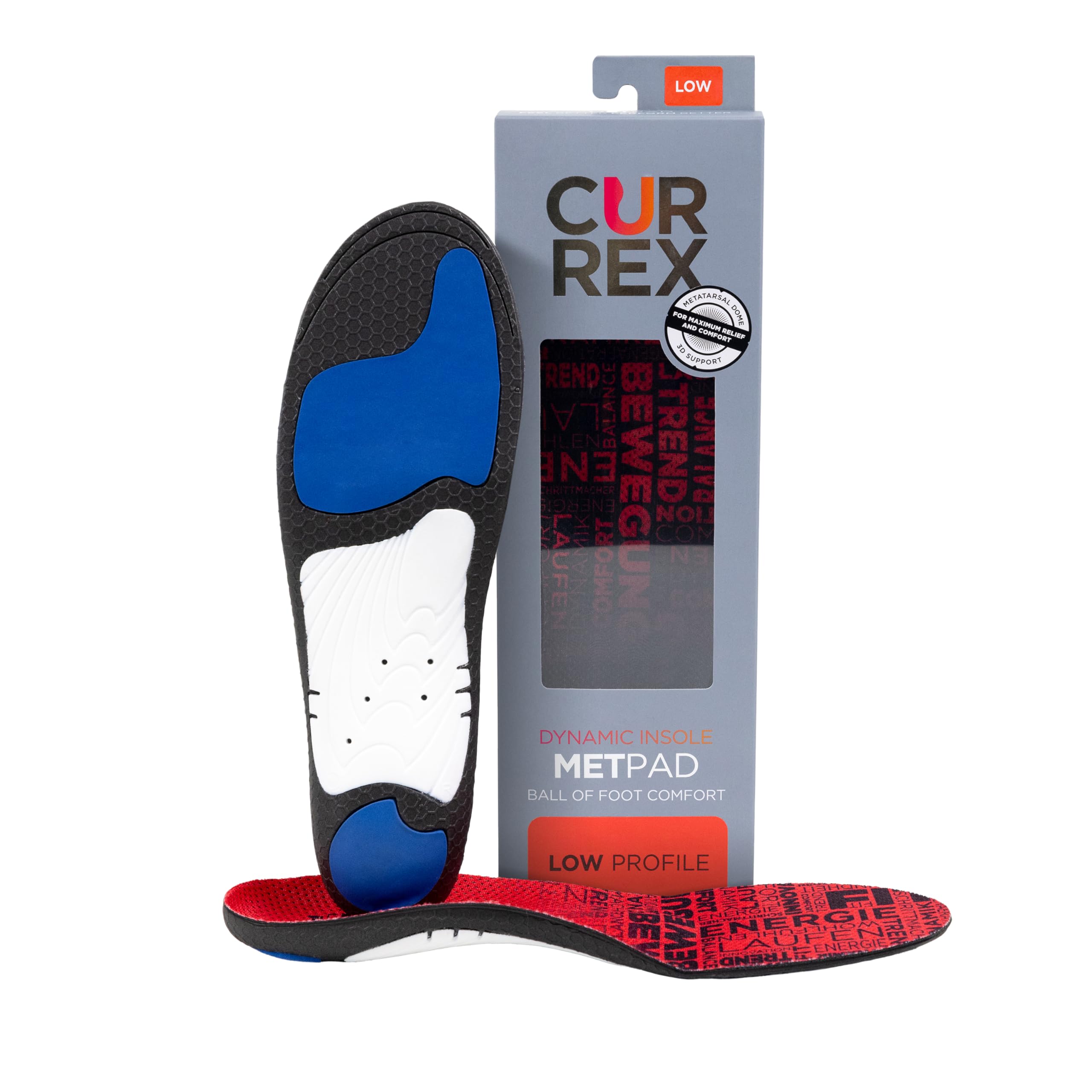CURREX MetPad Insoles for Everyday Relief & Support – Arch Support Shoe Inserts w/Metatarsal Pads to Help Reduce Foot & Heel Pain While Walking & at