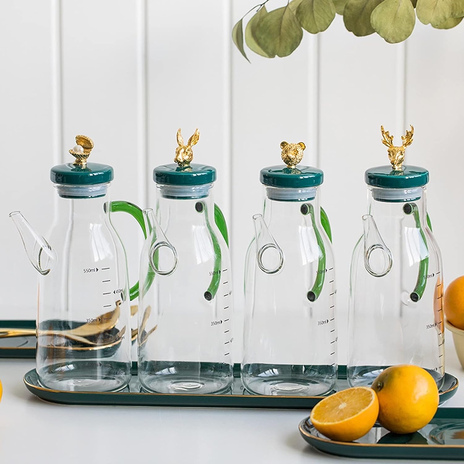 oil bottle High Borosilicate Glass Oil Bottle Household Leak-proof Oil Vinegar Dispenser Bottle Seasoning Bottle Oiler for Vinegar, Soy Sauce, Oil oil sprayer(Color:C)