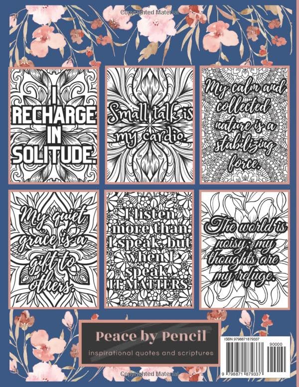 Introverted in an Extroverted World: A unique mixture of 50 affirmations, tips, and scriptures for the introvert (Christian Stress-Relief Coloring Book Series) image 3