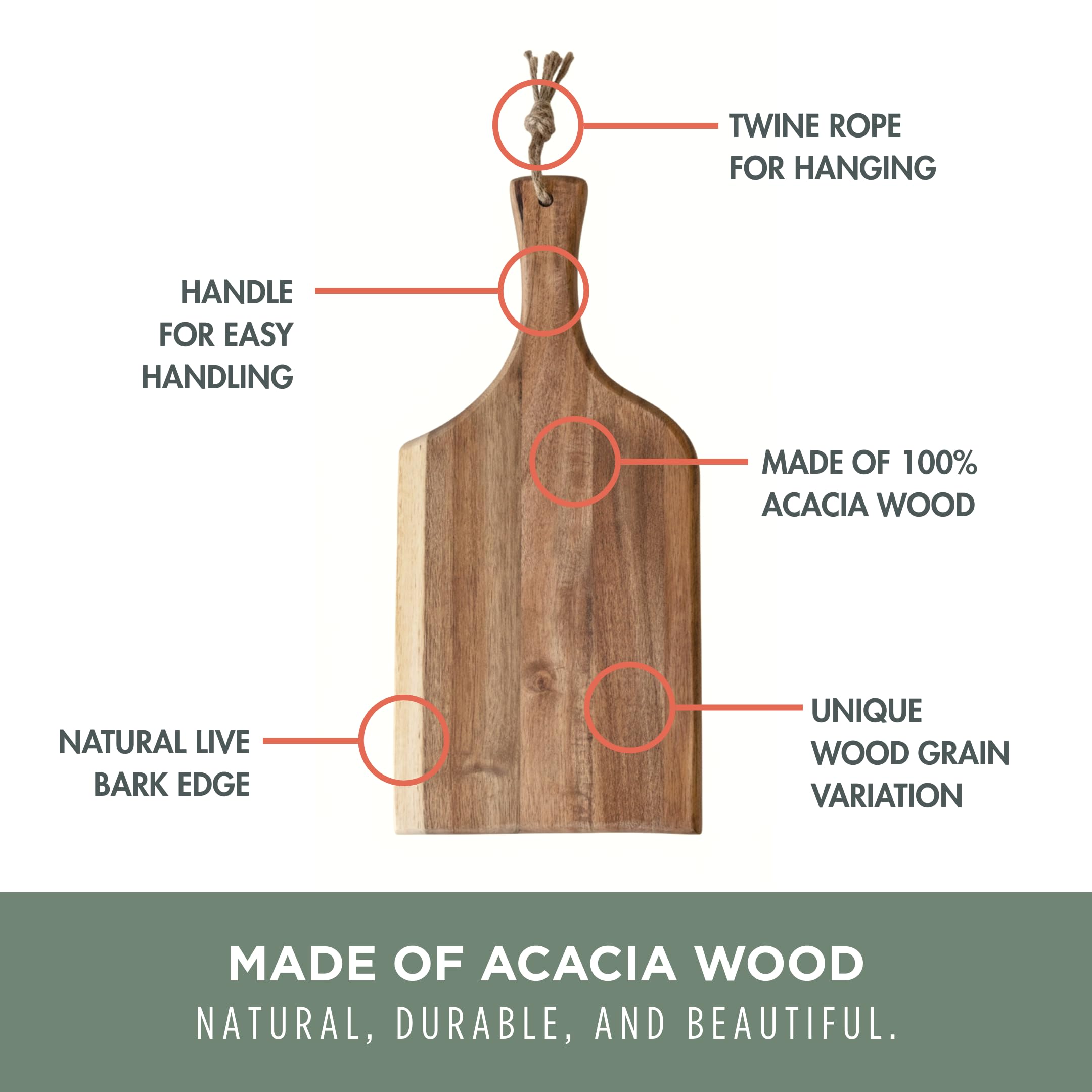 TOSCANA – una marca de Picnic Time 892-18-512-000-0 Artisan madera de acacia plato de servir