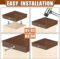 Vista 7 de Paquete de 24 tapas de aluminio para postes de valla de 4 x 4 pulgadas, cubiertas de metal para postes nominales de 4 x 4 pulgadas