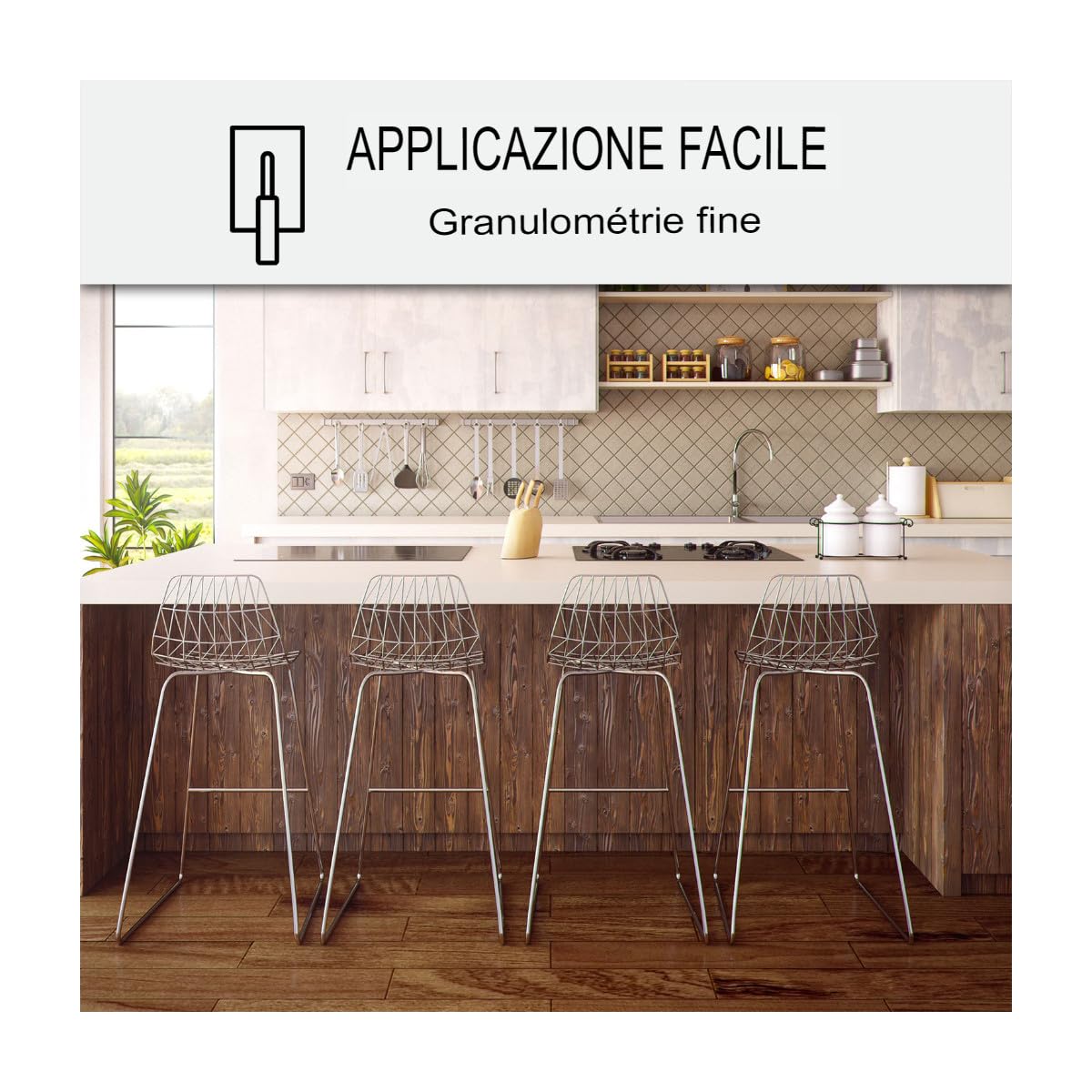 Cemento Cerato Cucina Piano di Lavoro e Credenza 10 m² Isatis Bianco