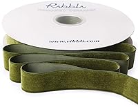 Vista 31 de Ribbli - Cinta de terciopelo marrón de 1 pulgada, carrete continuo de 25 yardas - Cinta navideña marrón para envoltorios de regalo, manualidades