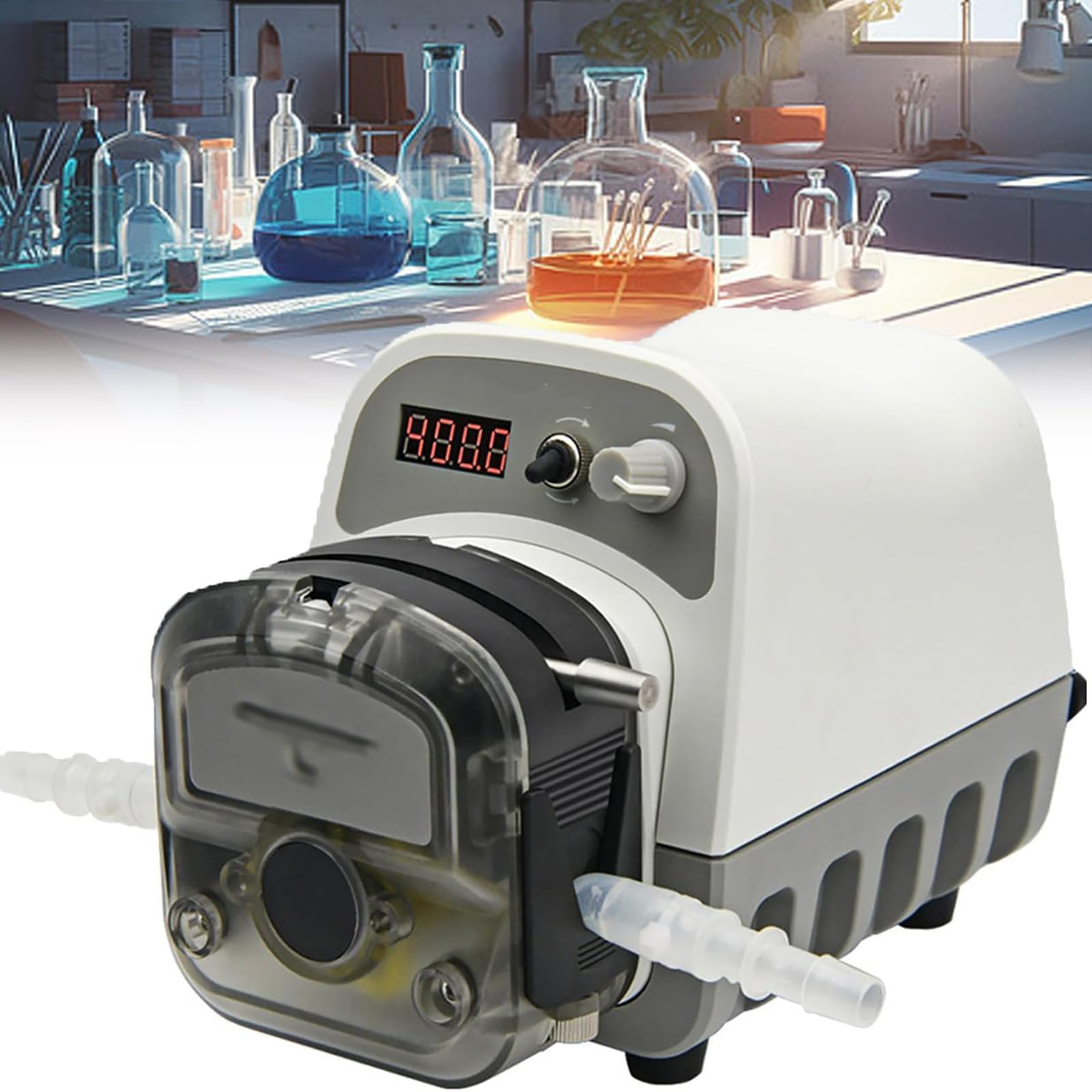 Flüssigkeitsdosierpumpe, Intelligente Schlauchpumpe mit Digitalanzeige, Durchflussmenge 1500ml/min, Vorwärts-Rückwärtsschalter, Saugrückseite, für Laboraquarium