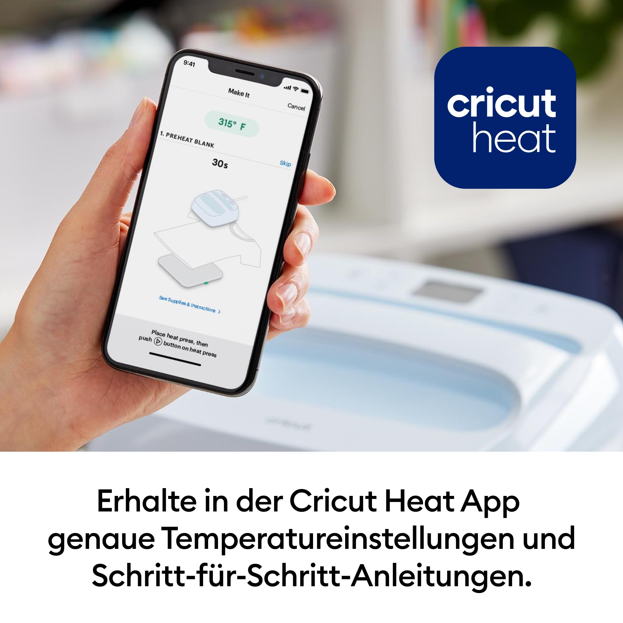 Cricut EasyPress 3 | Heizplatte von 22,5 cm x 22,5 cm (9 Zoll x 9 Zoll) | Heizpresse für T-Shirts, Kissen, Tragetaschen und mehr | Zur Verwendung mit Iron-On
