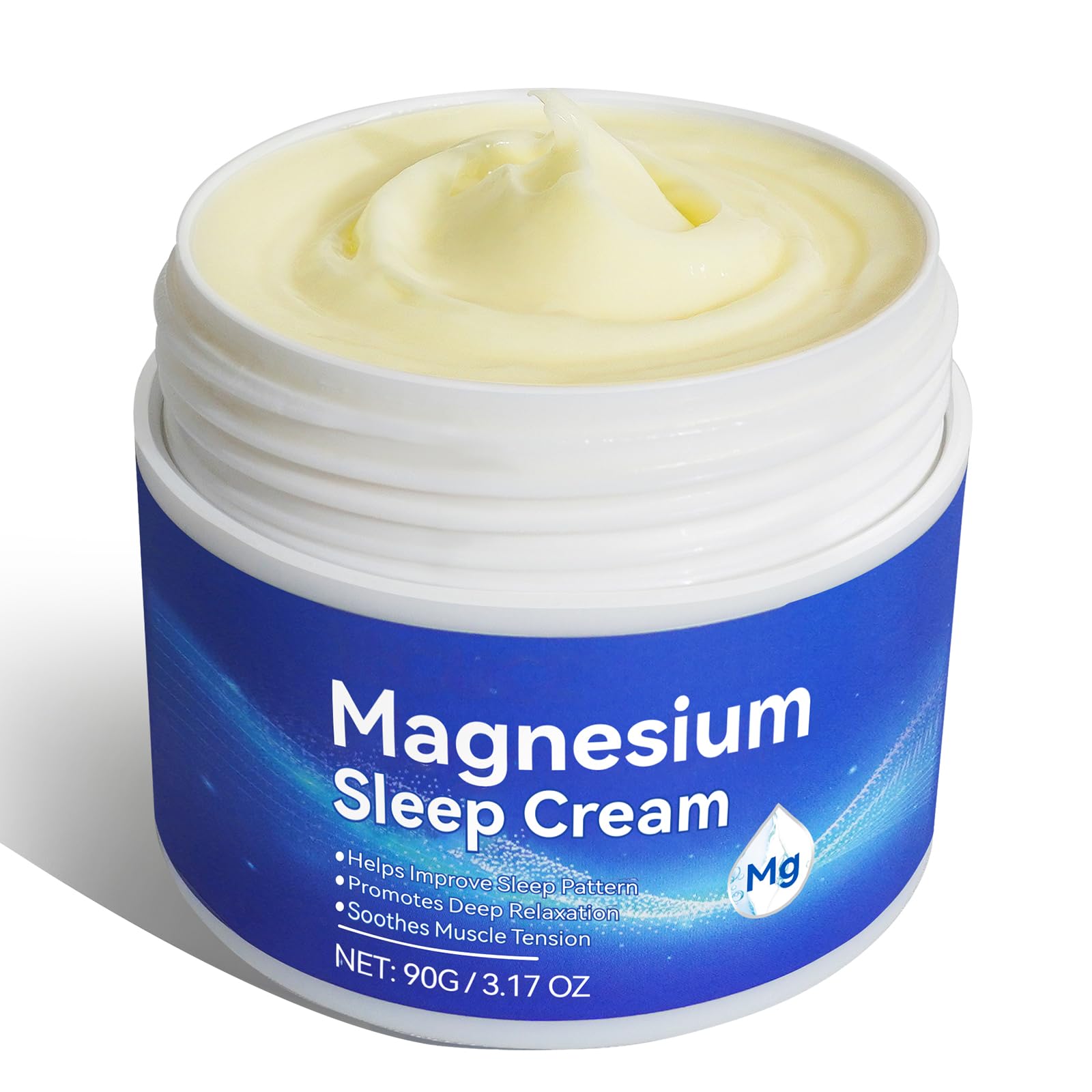Magnesium Cream, Magnesium Lotion for Sleep, Topical Magnesium Oil Cream for Feet, Legs or Arms, Magnesium Sleep Cream with Essential Oils, Lavender, 3.17 Oz - Safe and Easy to Absorb