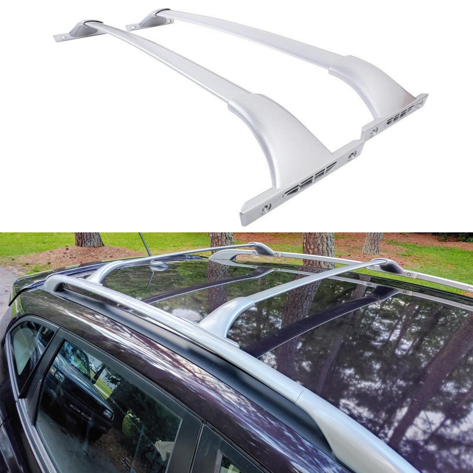 Cross Bars Roof Rack for Nissan Rogue 2014-2020 (with Raised Side Rails), Not for Rogue Sport, Top Roof Rail Cargo Luggage Carrier Black Suitable for Carrying Luggage/Kayaks/Bicycles