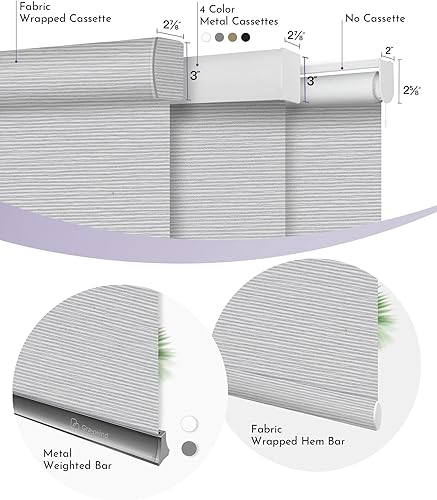 Miniatura 6 de Graywind Persianas enrollables opacas inteligentes compatibles con Alexa Google, tela texturizada brillante, persianas motorizadas recargables,