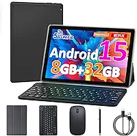 COOPERS P80 Tablet de 10,4 Polegadas, 16 GB RAM, 128 GB ROM, CPU Octa Core Potente, Tela 2K, Android 12, Câmera Dupla 5 + 13 MP, BT5.0, Bateria 7580 mAh, Preto