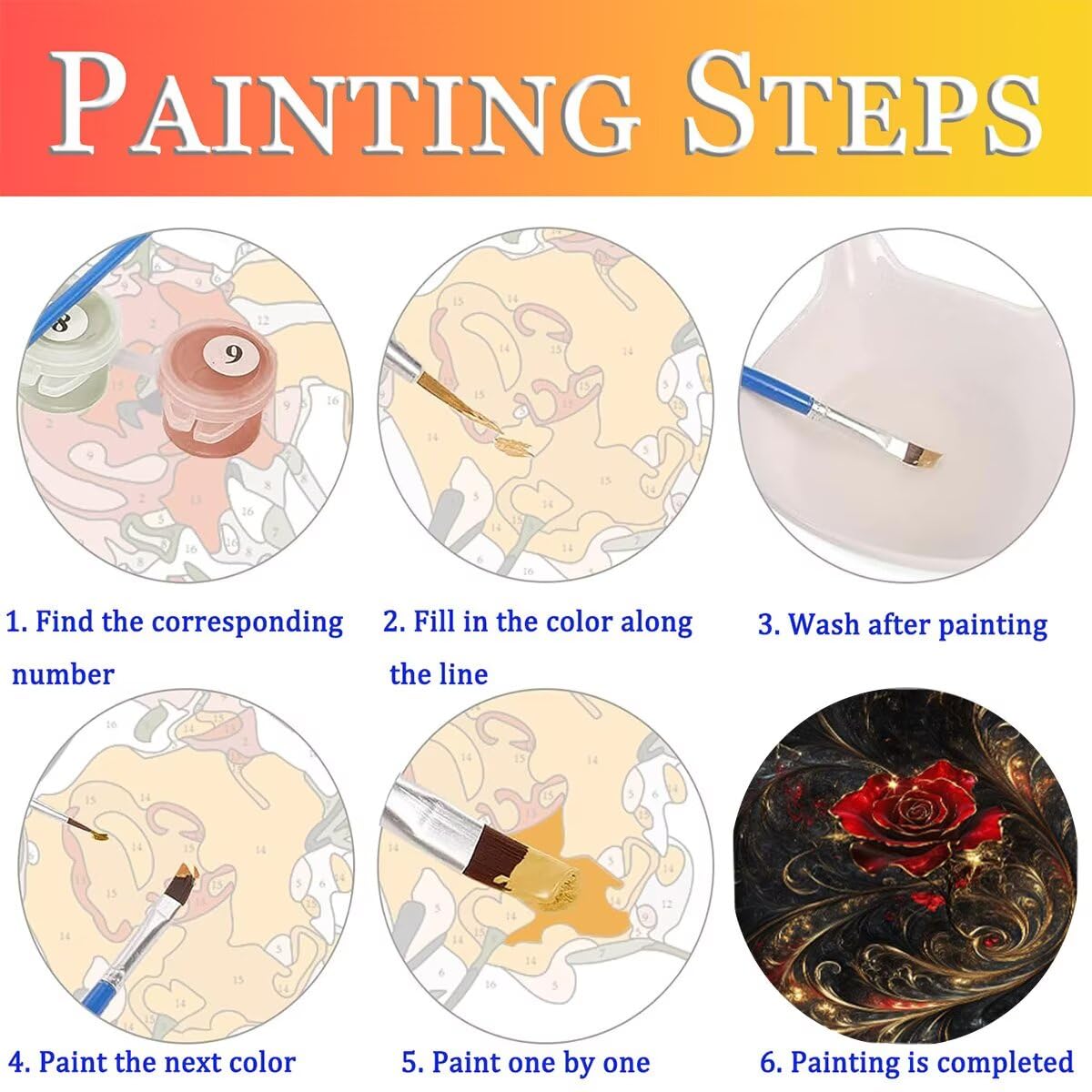 Dipingere con i Numeri Fiore, Paint by Numbers Adulti Astratto, Fai da te Creativi Adulti Quadri da Dipingere Numerati Kit per Decorazione Della Parete di Casa, Regalo 100x135 cm Senza Cornice 8J-1