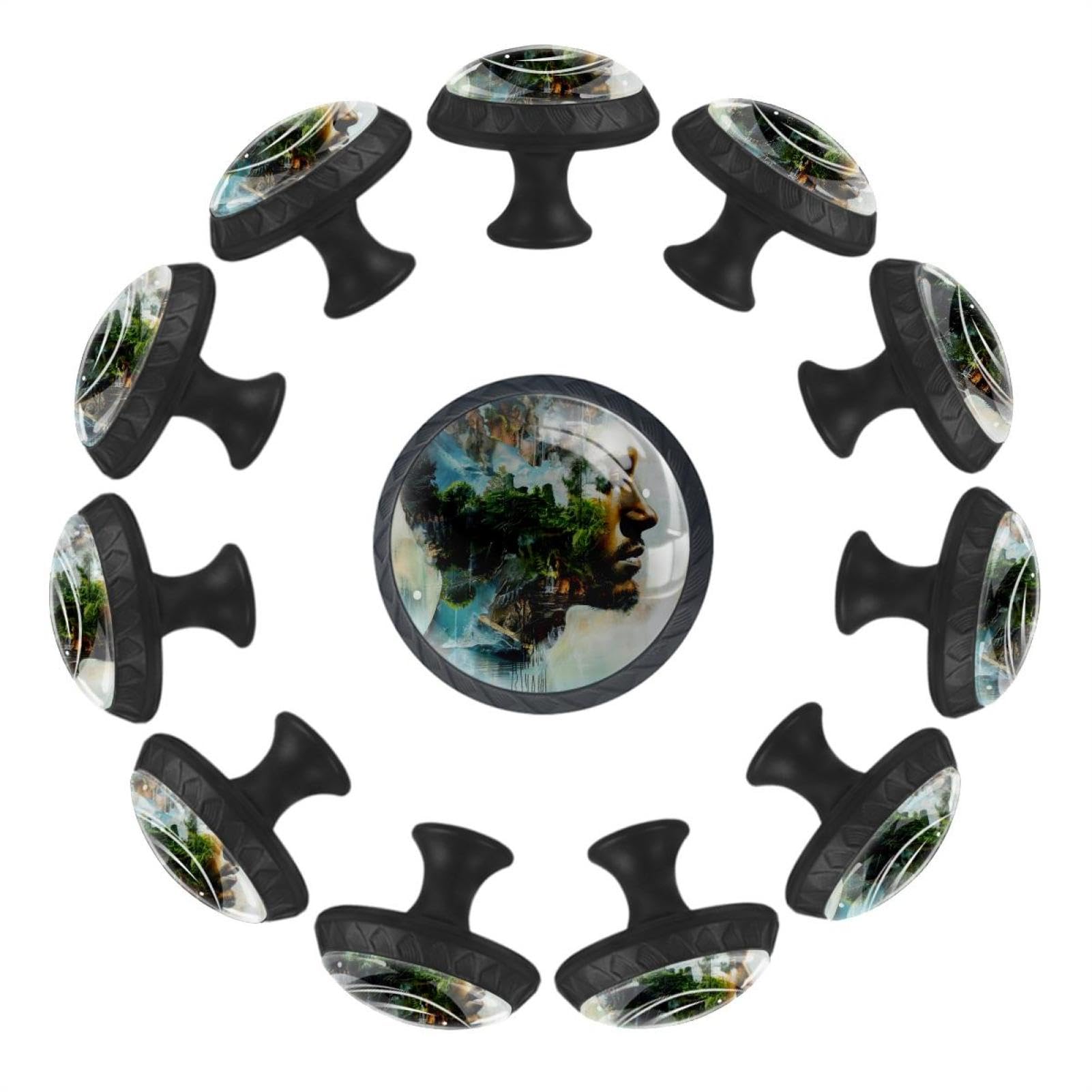 Boutons en verre transparent pour rénover une armoire usée