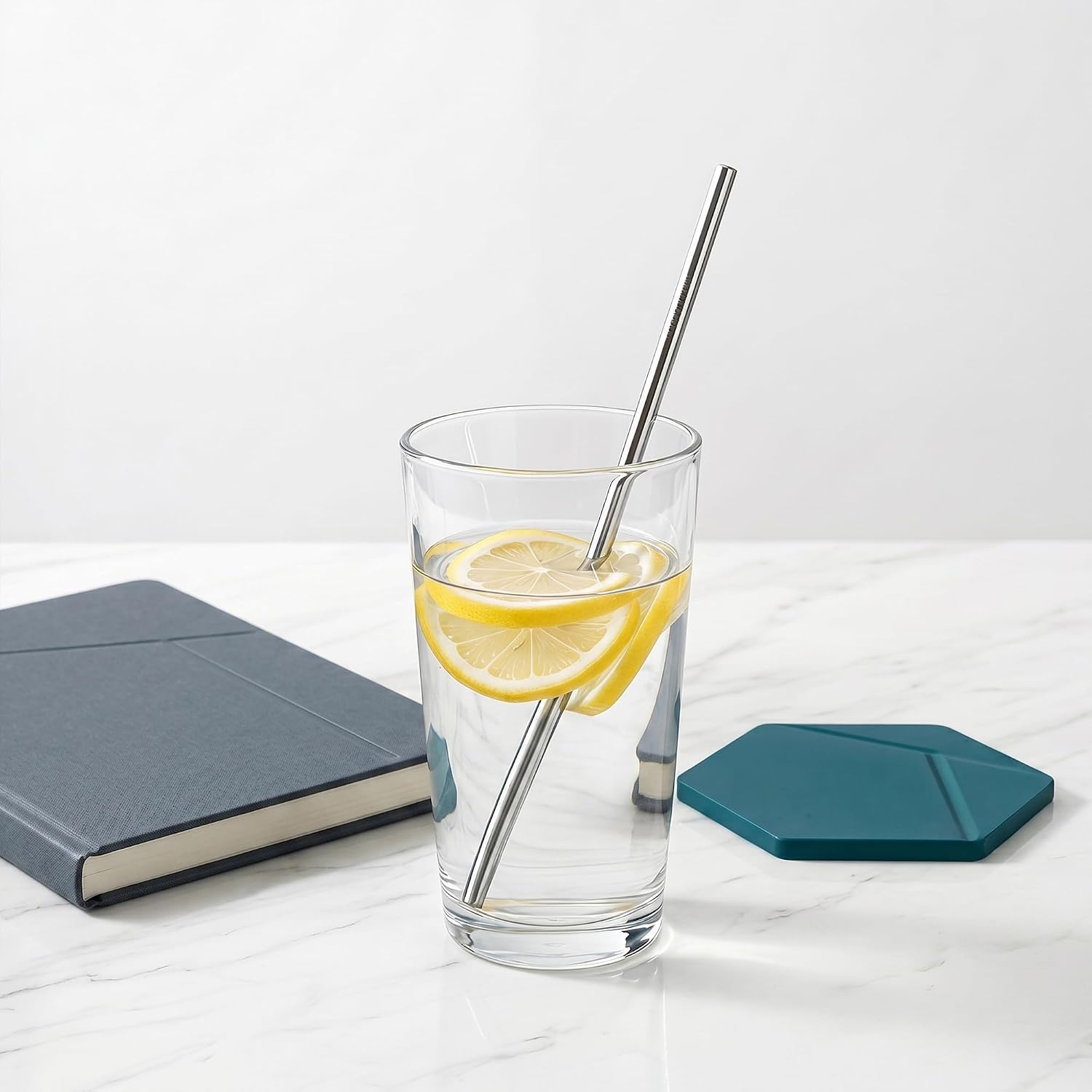 8 Pcs Reusable Straws, Stainless Steel Straws with Brush, Drinking Straws for 40 oz Tumbler, Dishwasher Safe Straws 0.3x10.4in Straight Pipe