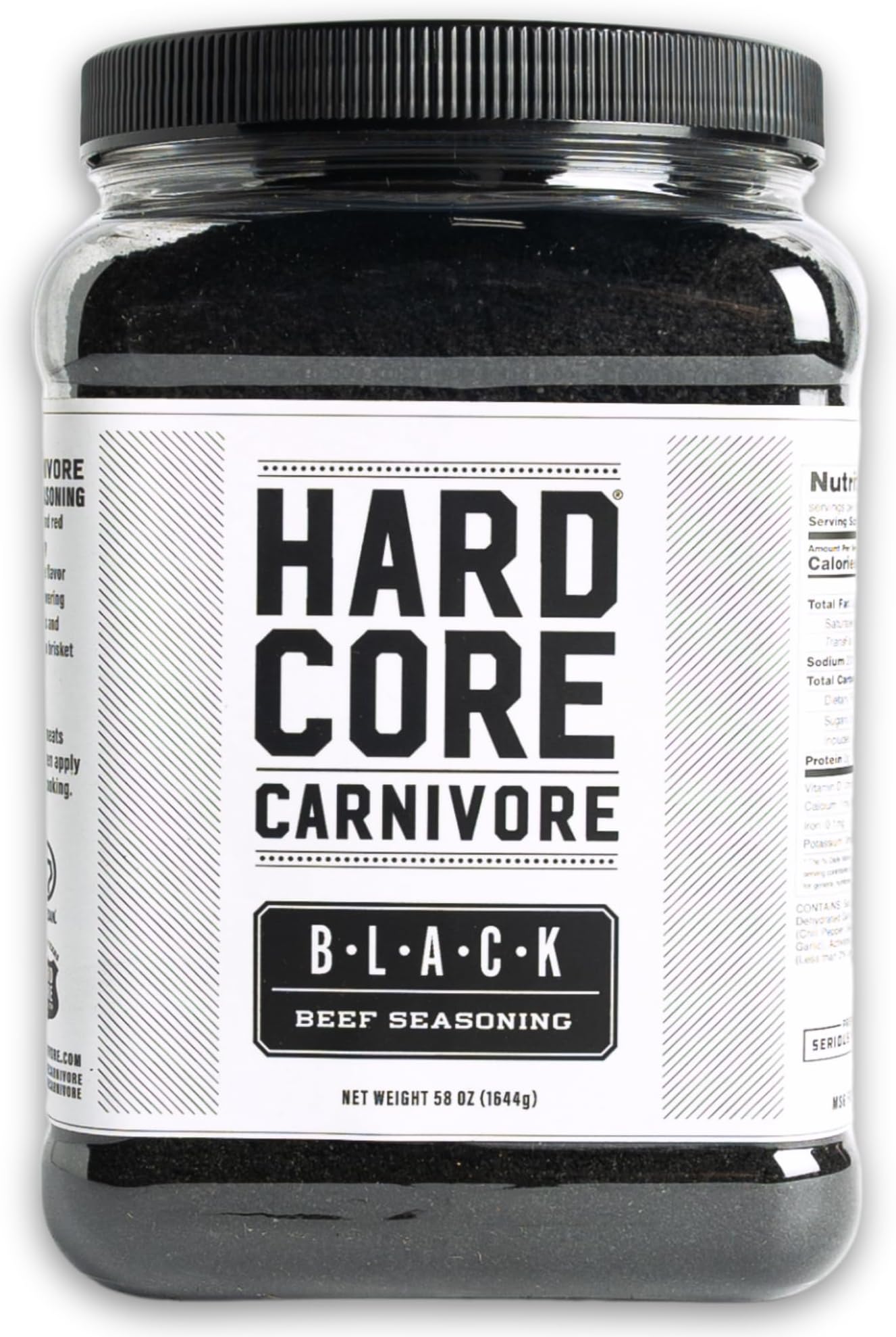 Black: Activated Charcoal Meat Seasoning Rub (58 oz Mega Pack) Texas-Made, Blend for Steak, Brisket, Burgers, BBQ, Grilling and Smoking