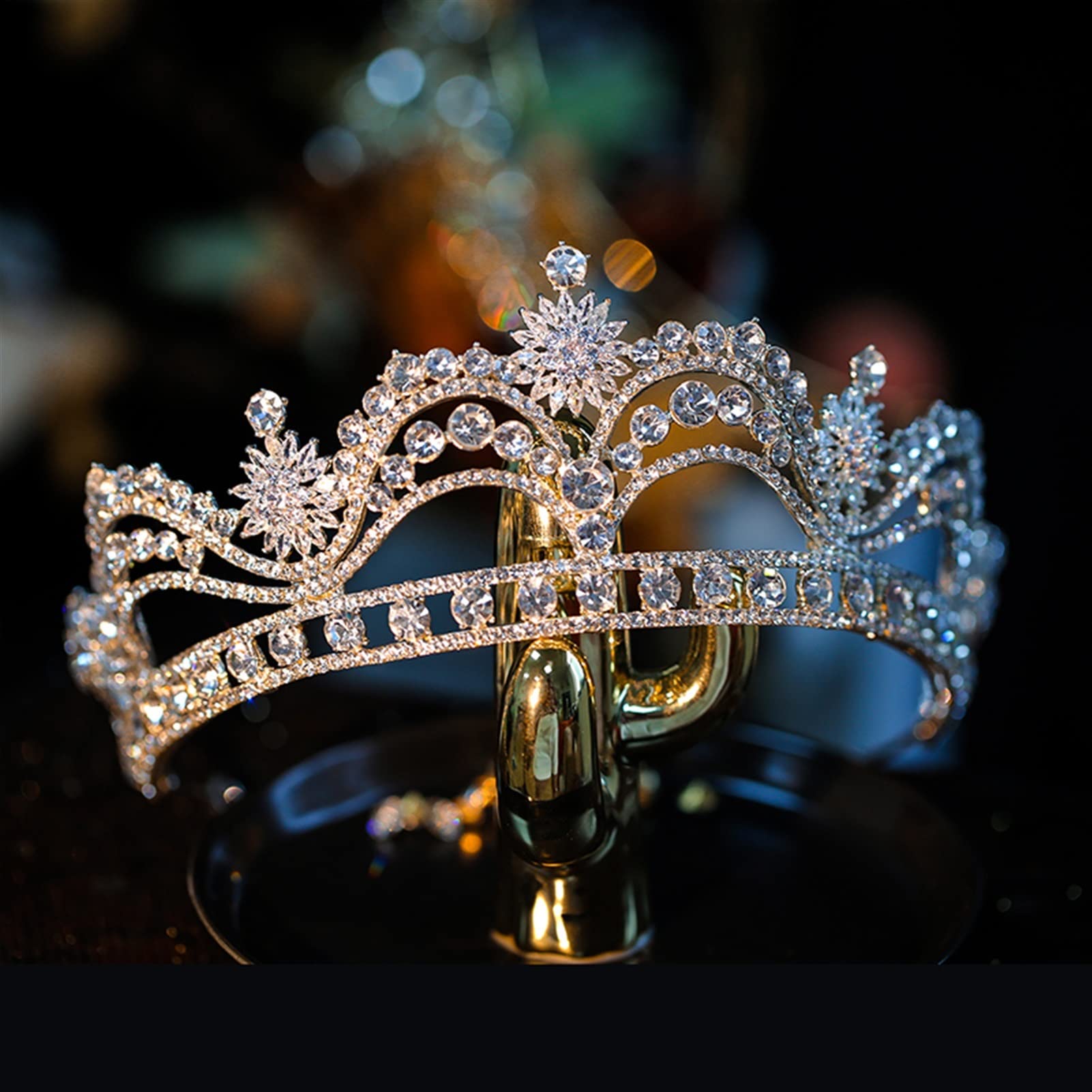 Ręcznie robione kryształowe kwiaty tiary ślubne korony Rhinestone korowód Prom Diadem panna młoda z pałąkiem na głowę ślubne akcesoria do włosów obręcz do włosów