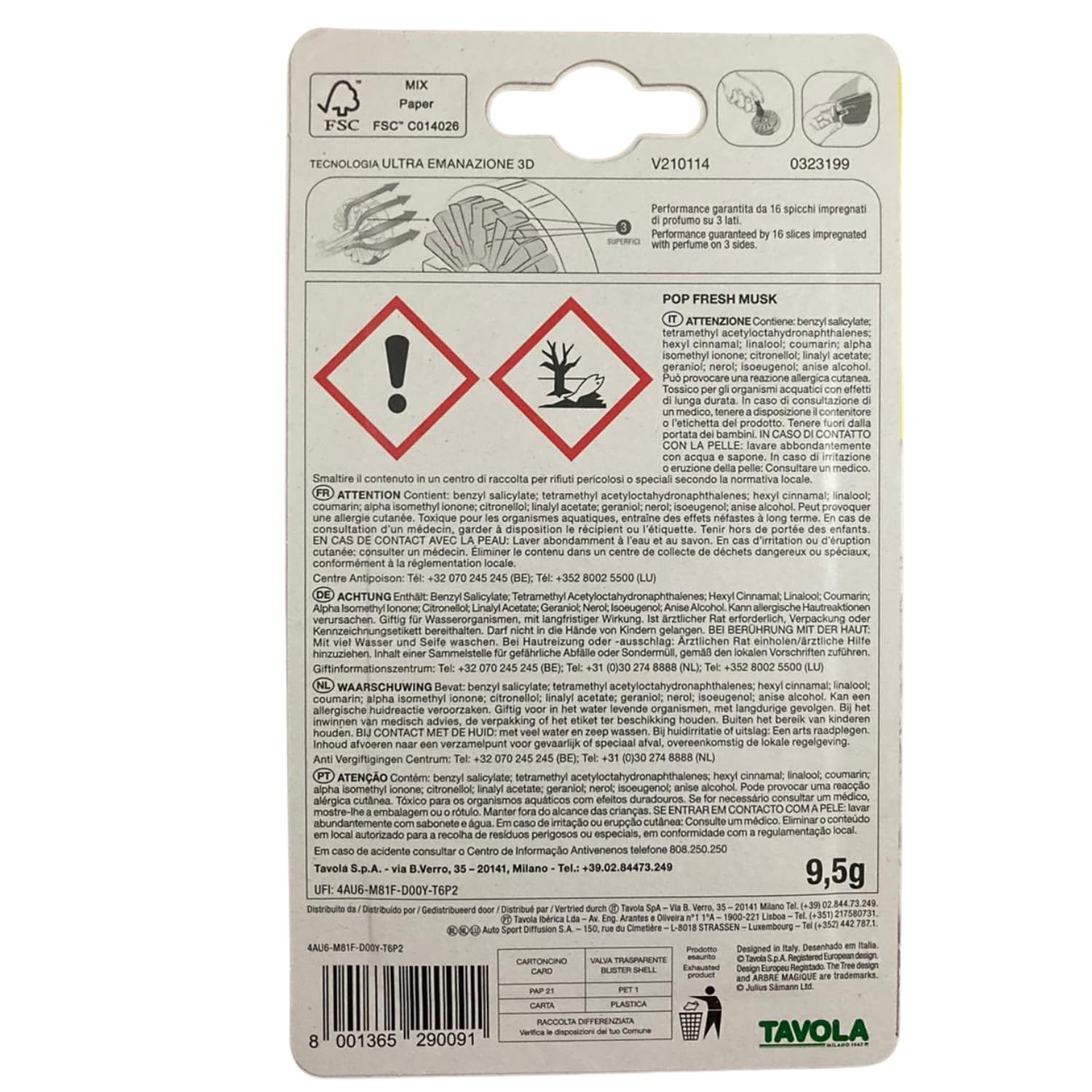 Profumatore auto solido fragranza muschio fresco – Variazioni 4/8/12 Pezzi (12, fresh musk)