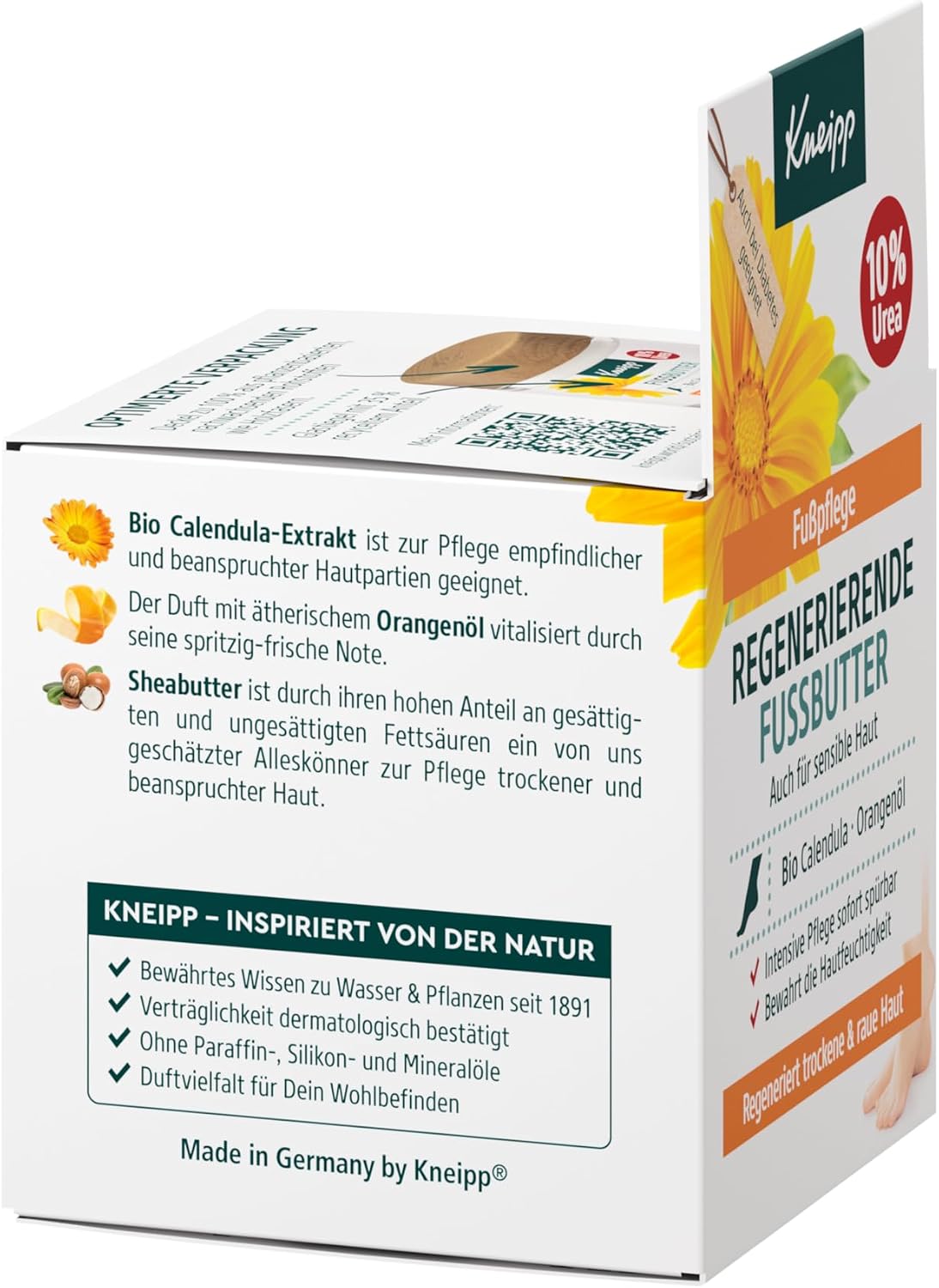 Kneipp Восстанавливающее масло для ног подходит также для чувствительной кожи с органической календулой и апельсиновым маслом интенсивный уход с мгновенным эффектом 100 мл